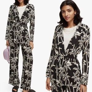 Scotch & Soda floral printed belted blazer